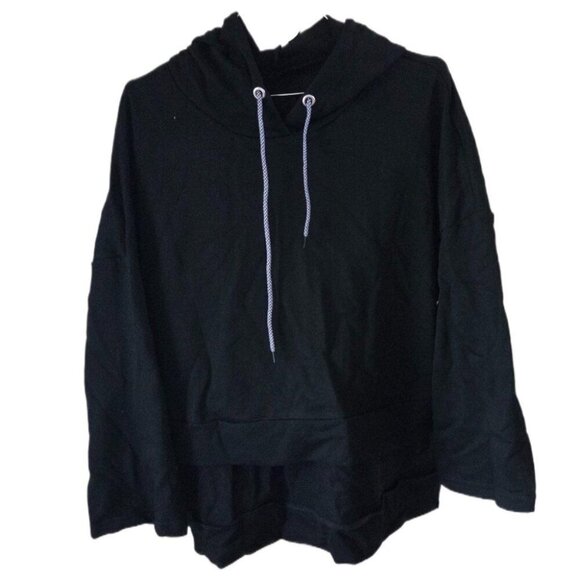 New Fisoew Women's Black Oversize Hooded Pullover Sweatshirt - Picture 1 of 2